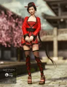Red Lilies Outfit for Genesis 3 Female(s)