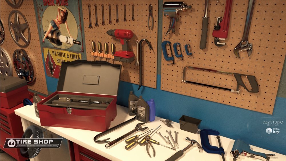 i13 Tire Shop Environment with Poses