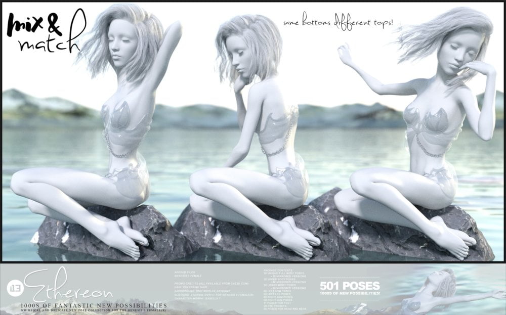 i13 Ethereon Pose Collection for the Genesis 3 Female(s)