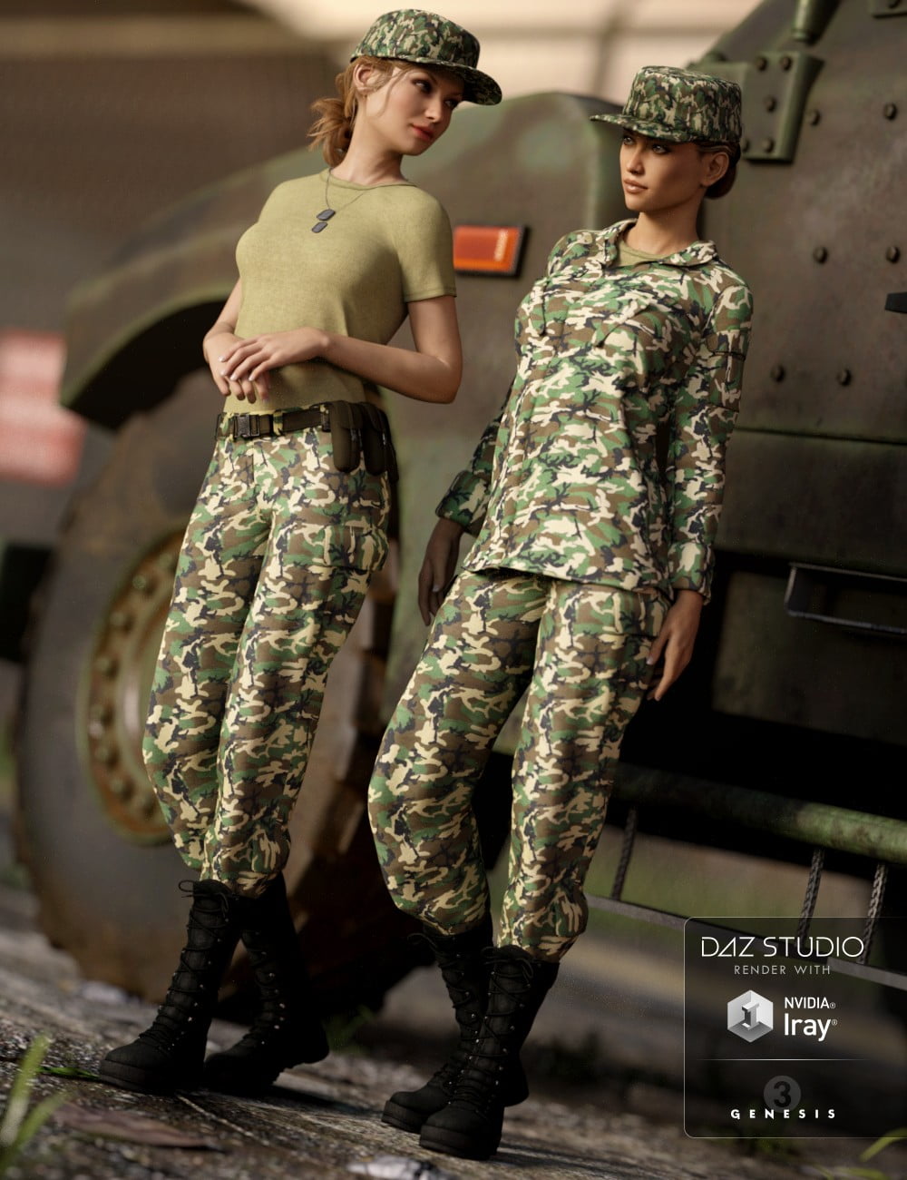 Army Uniform for Genesis 3 Female(s) and Genesis 2 Female(s)