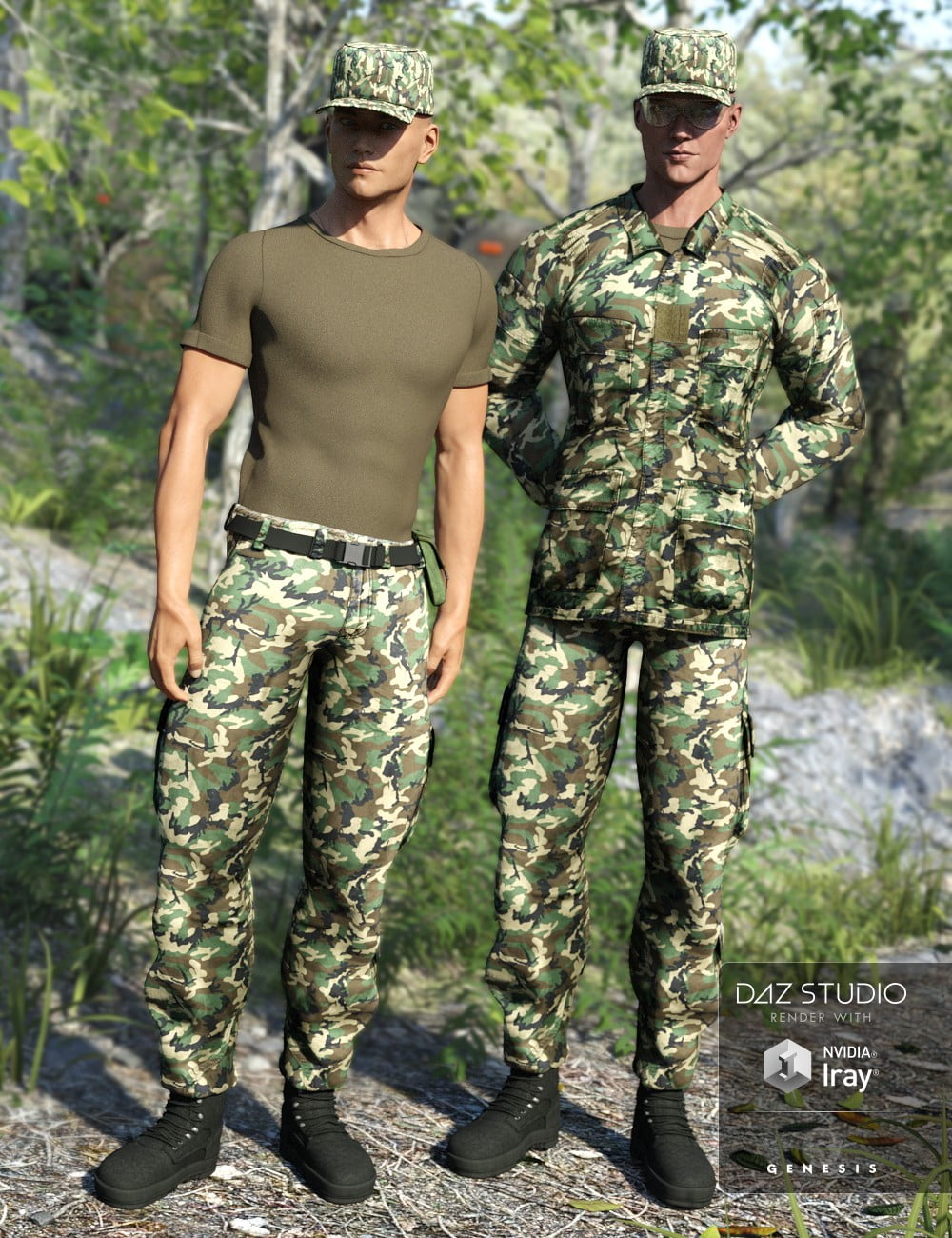 Army Uniform for Genesis 3 Male(s) and Genesis 2 Male(s)