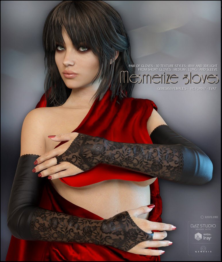Mesmerize Gloves for Genesis 3 Females