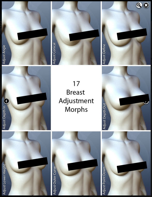 Natural Breast Shapes for Genesis 3 Female(s)