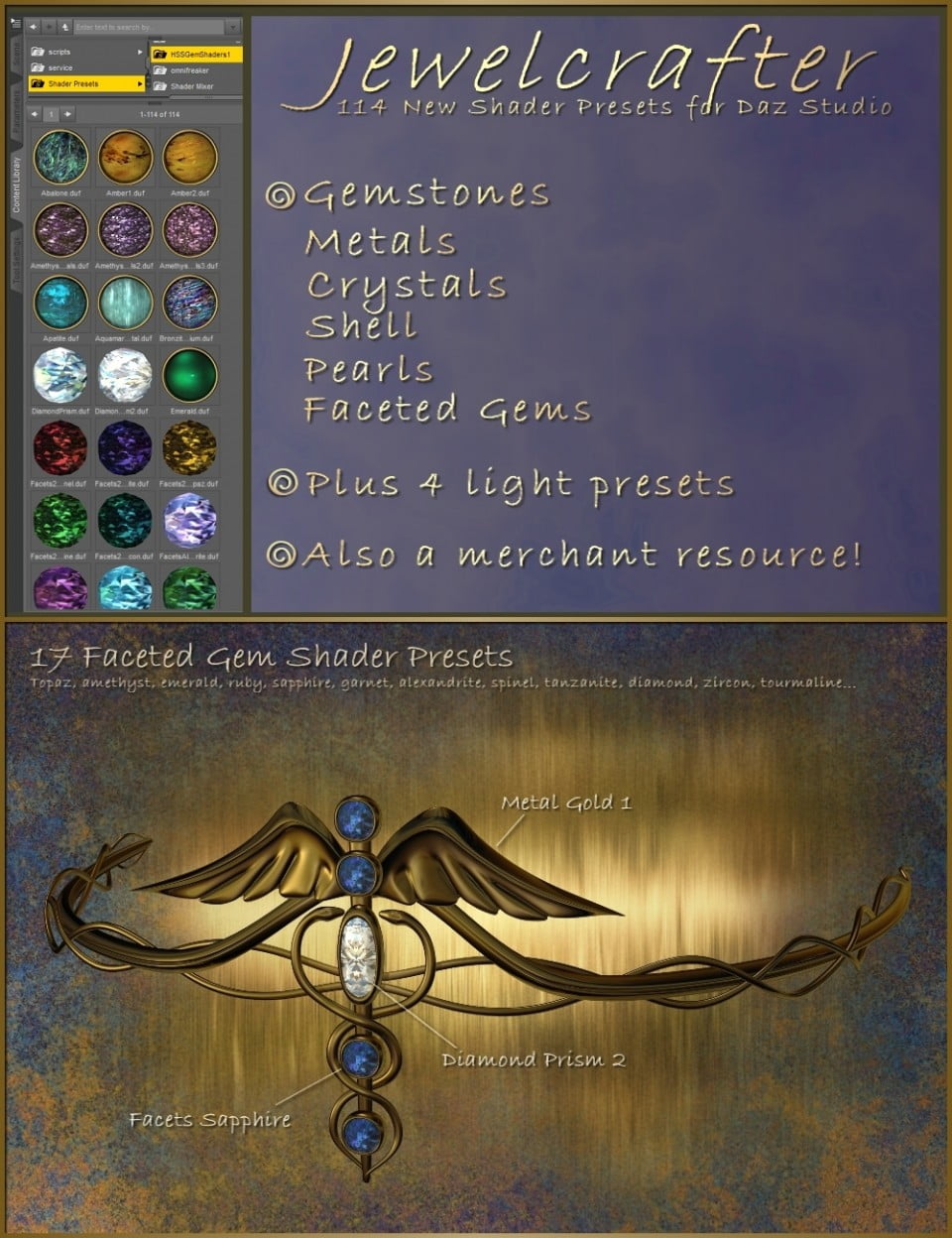 Jewelcrafter Shaders for 3Delight