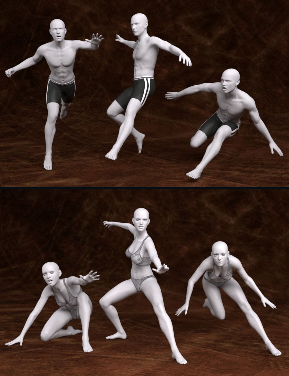 Epic Struggle Poses for Genesis 2 and Genesis 3 Male(s) and Female(s)