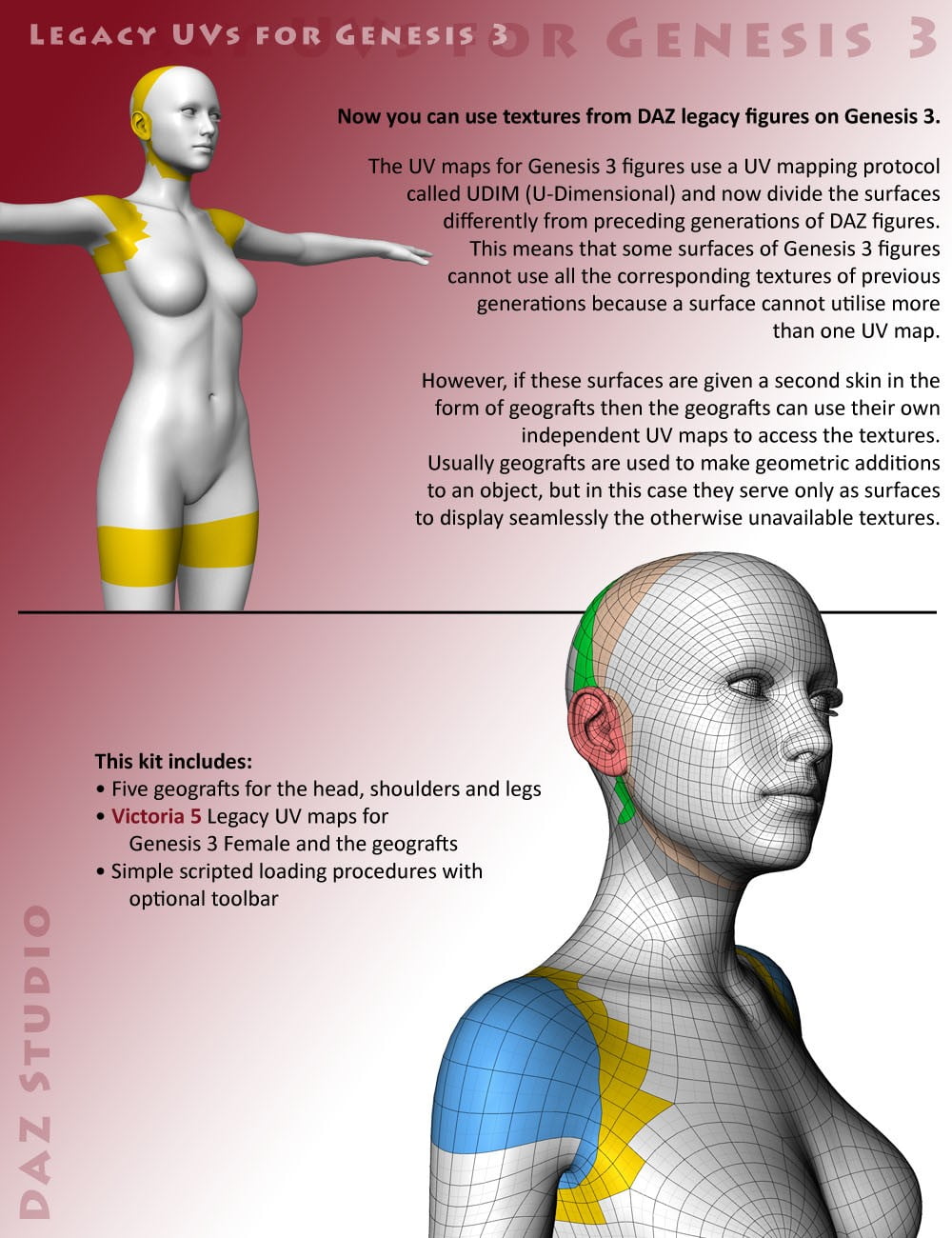 Legacy UVs for Genesis 3: Victoria 5