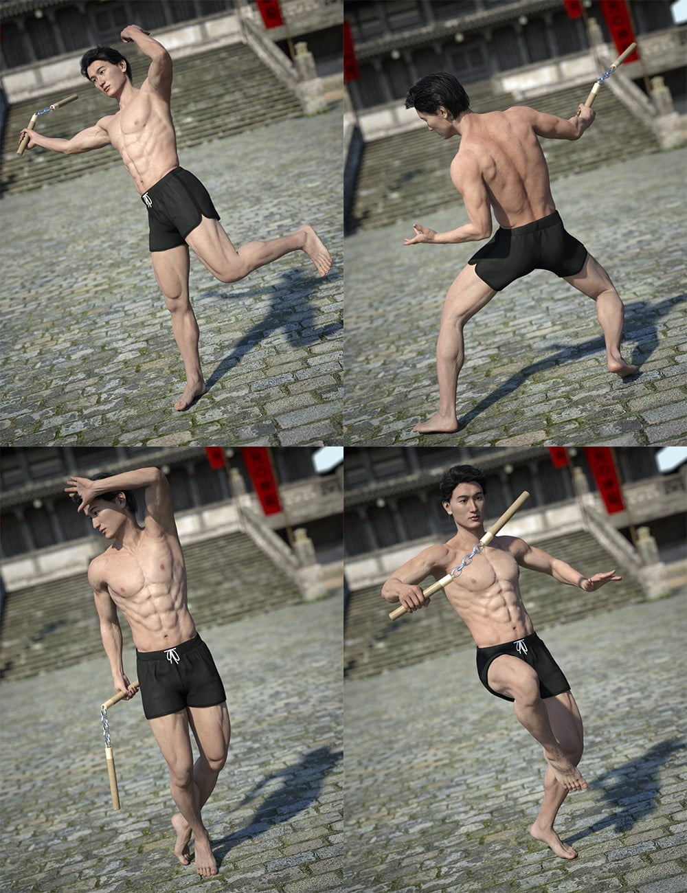 Nunchuck Poses for Lee 7