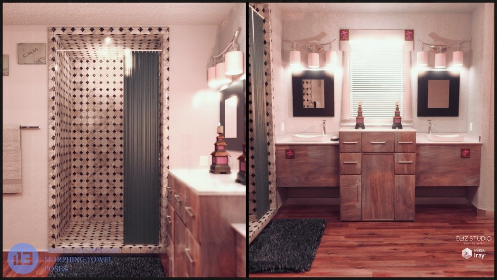 i13 Ornate Bathroom with Morphing Towel and Poses