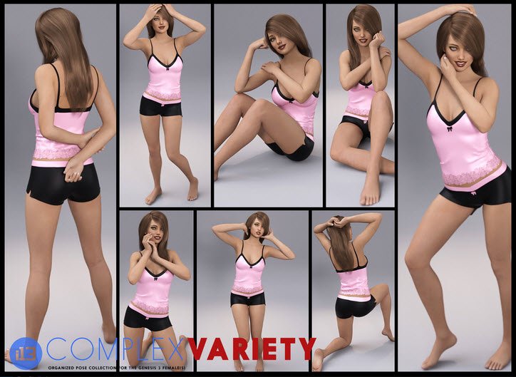 i13 Complex Variety Pose Collection for the Genesis 3 Female(s)