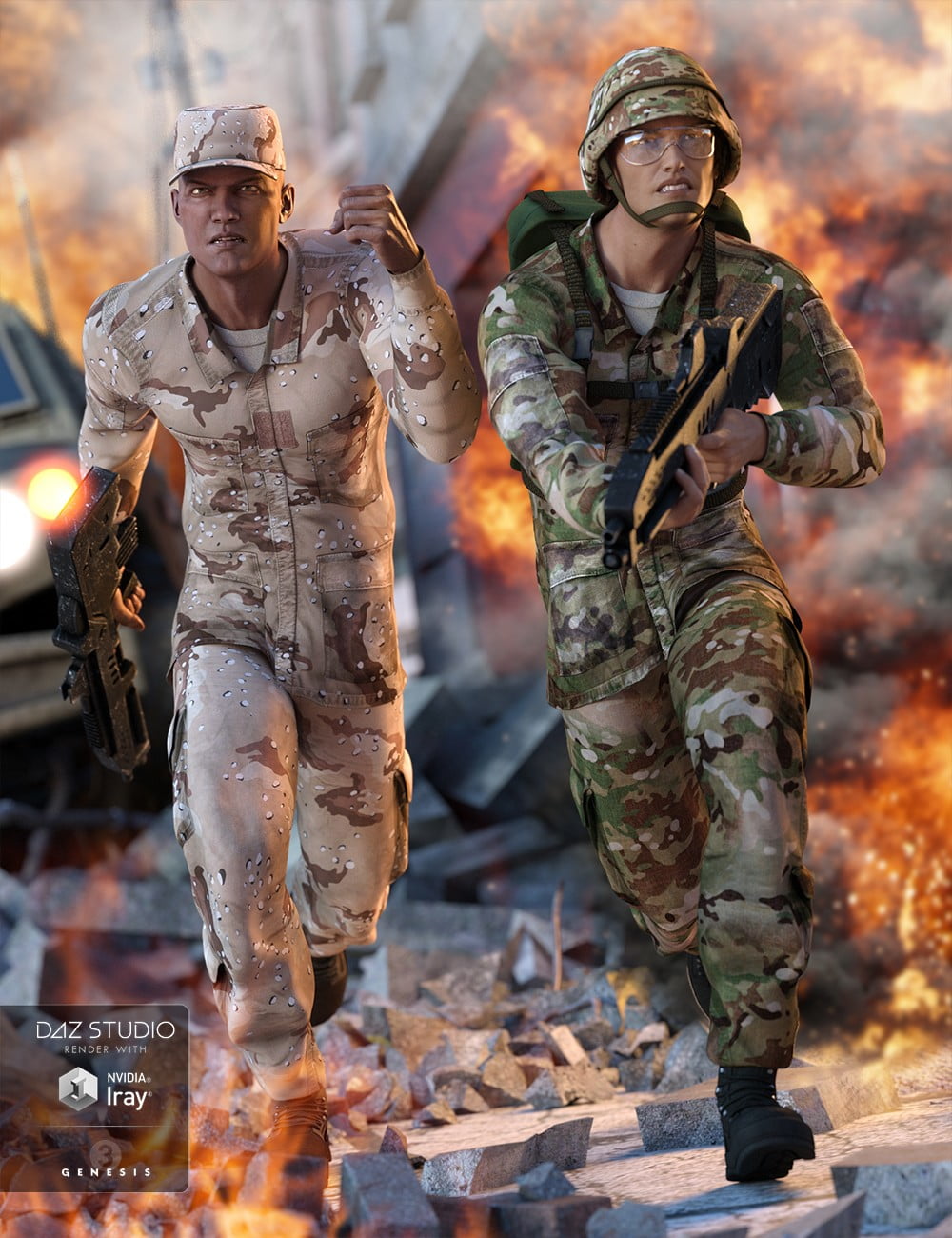 Army Uniform Textures for Genesis 3 Male(s) and Genesis 2 Male(s)