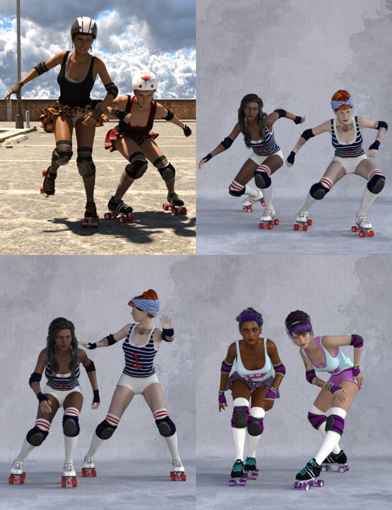 Roller Derby Poses for Genesis 3 Female(s)