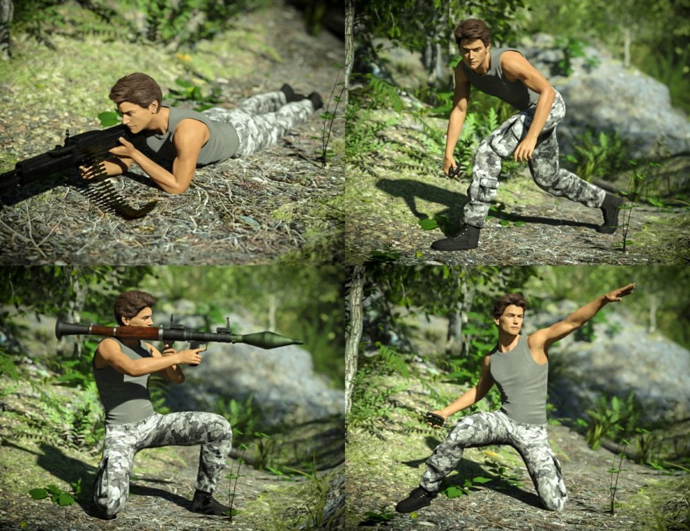 Mercenary Soul Poses for Genesis 3 Male(s)