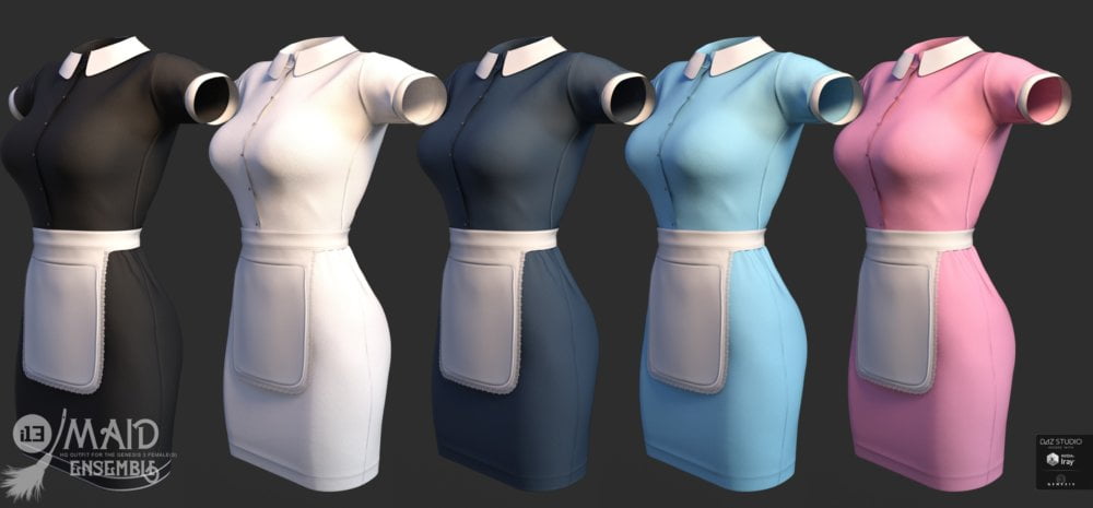 i13 Maid Ensemble and Poses for the Genesis 3 Female(s)