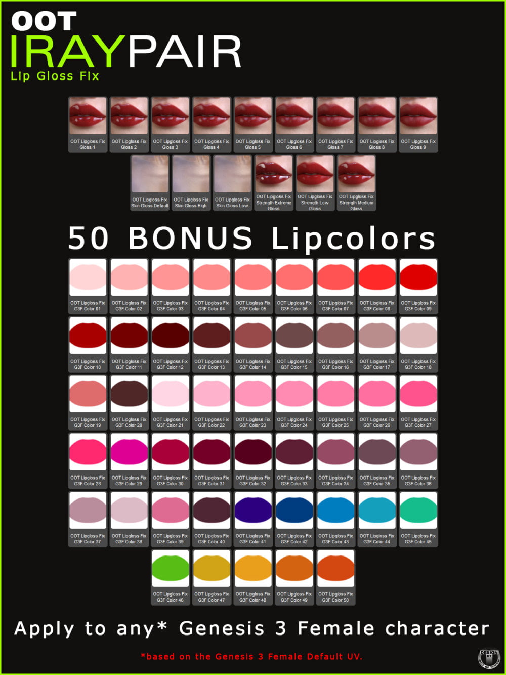 IrayPair Lipgloss Fix for Genesis 3 Female(s)