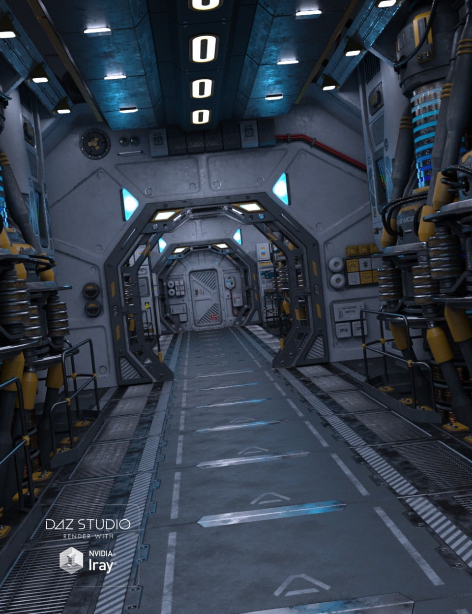 Sci-fi Engine Room A ⋆ Freebies Daz 3D