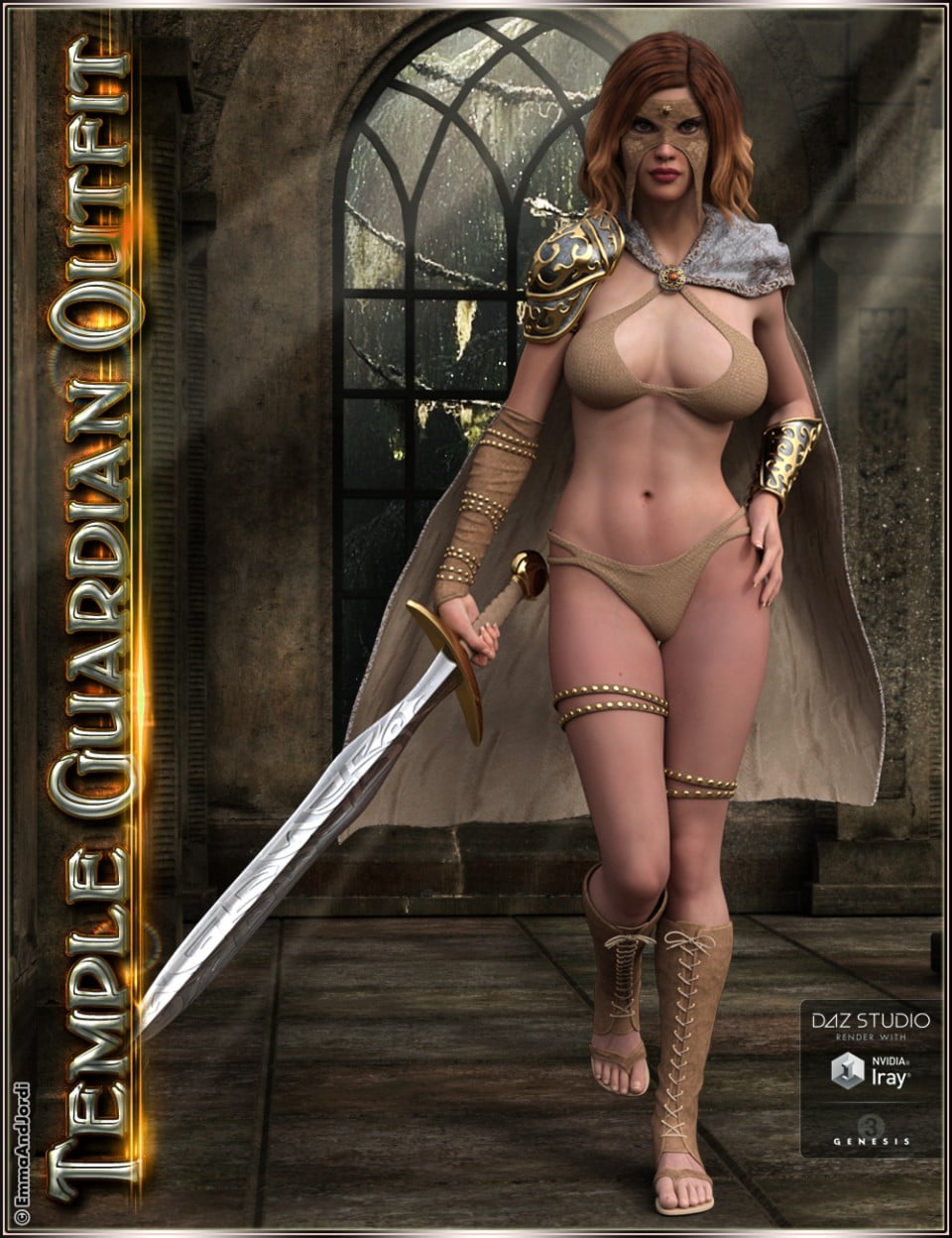 Temple Guardian Outfit and Accessories for Genesis 3 Female(s)
