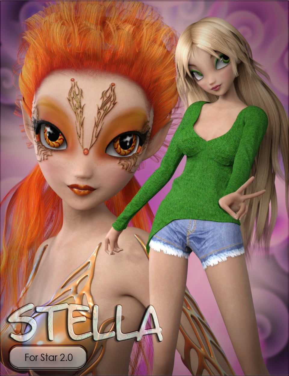 VYK Stella for Star 2.0 in People and Wearables, Genesis 3 People, Female, 3D Models by Daz 3D