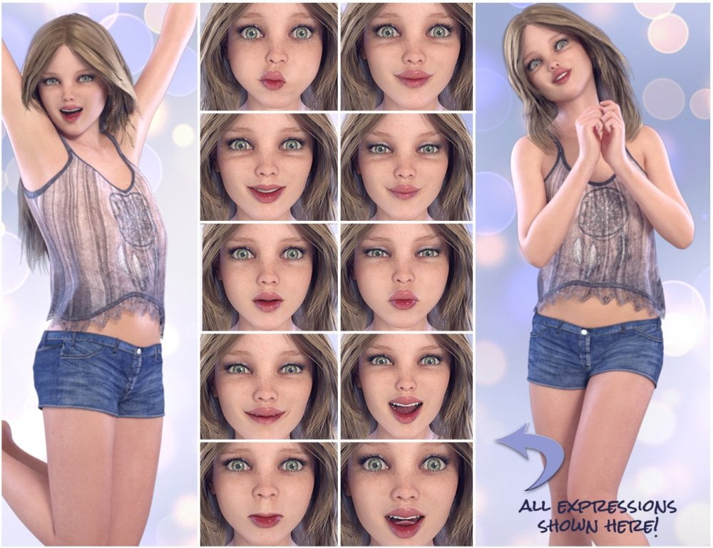 Z Little Miss Poses And Expressions For Tween Julie 7 And Genesis 3 