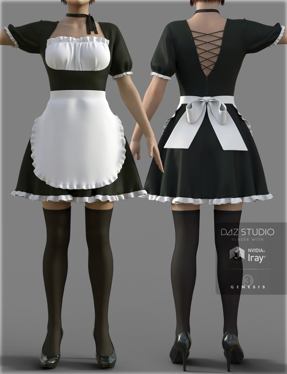 Maid Dress For Genesis 3 Female S Freebies Daz 3d