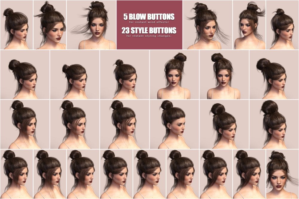 Everyday Updo Hair and OOT Hairblending 2.0 for Genesis 3 Female(s)