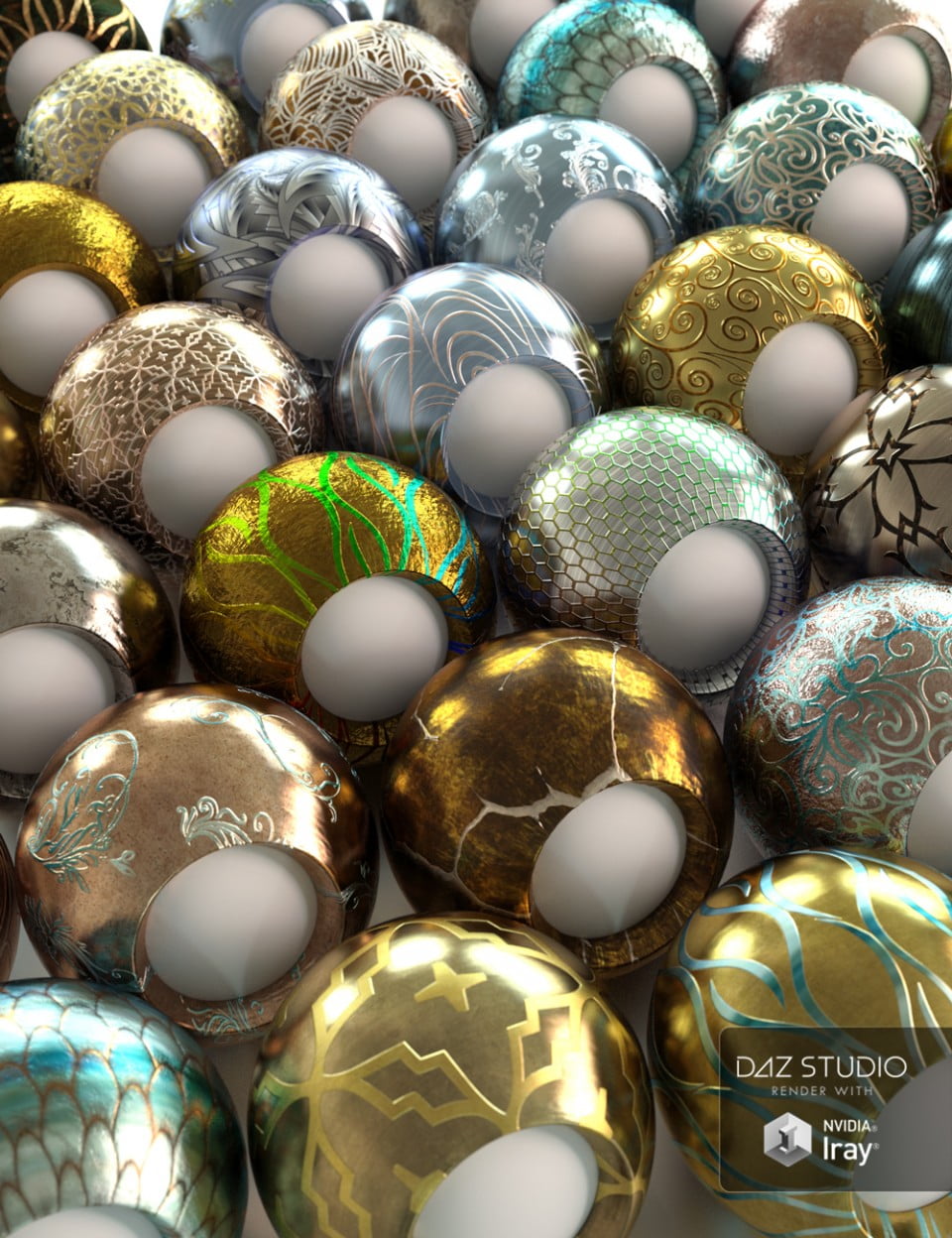 Elaborate Metals Iray Shaders