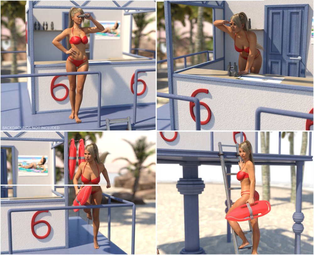 Z LifeGuard - Tower and Poses - Daz Studio