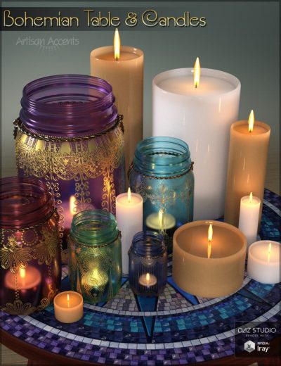 01-bohemian-table-and-candles-daz3d-1