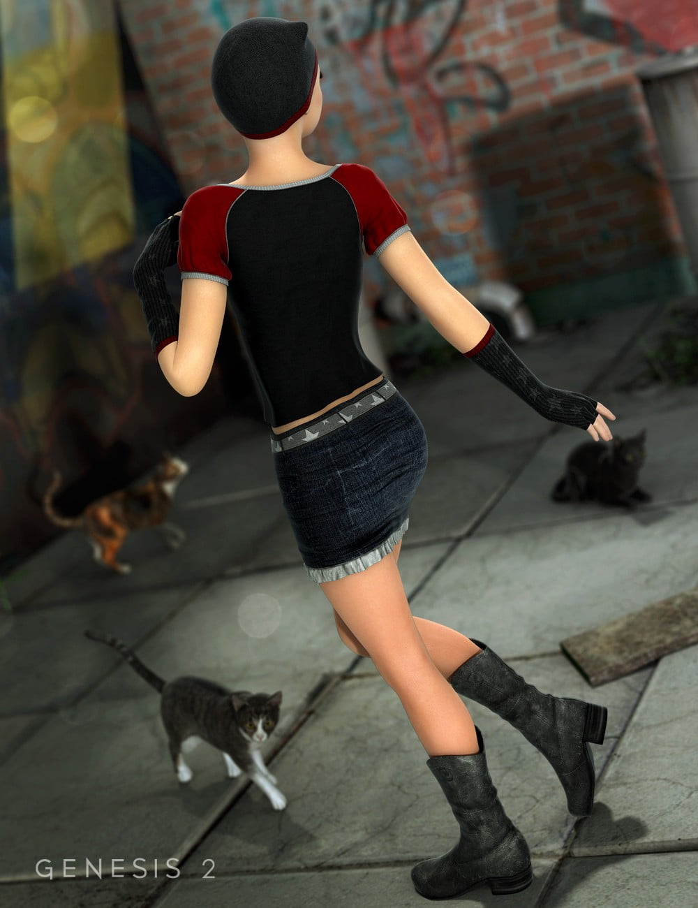 Purrfectly Playful Outfit for Genesis 2 Female(s)