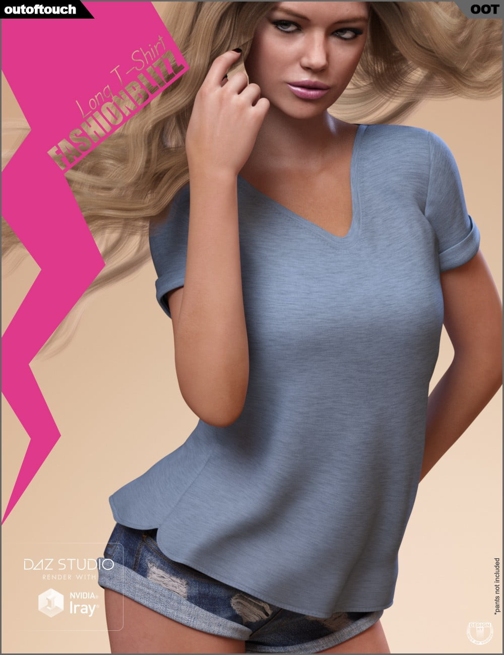 Fashion Blizz - Long T-Shirt for Genesis 3 Female(s)
