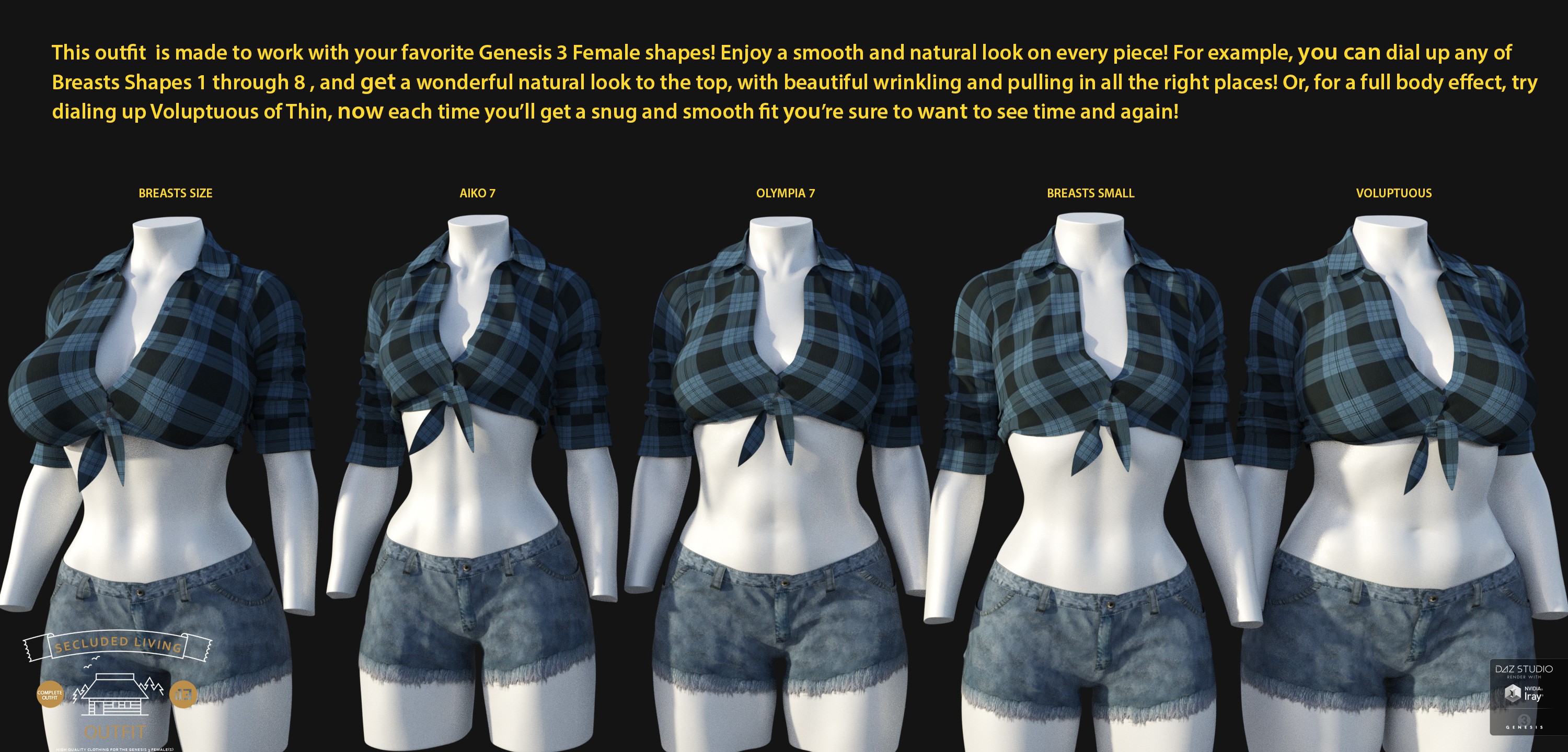 i13 Secluded Living Outfit for the Genesis 3 Female(s)