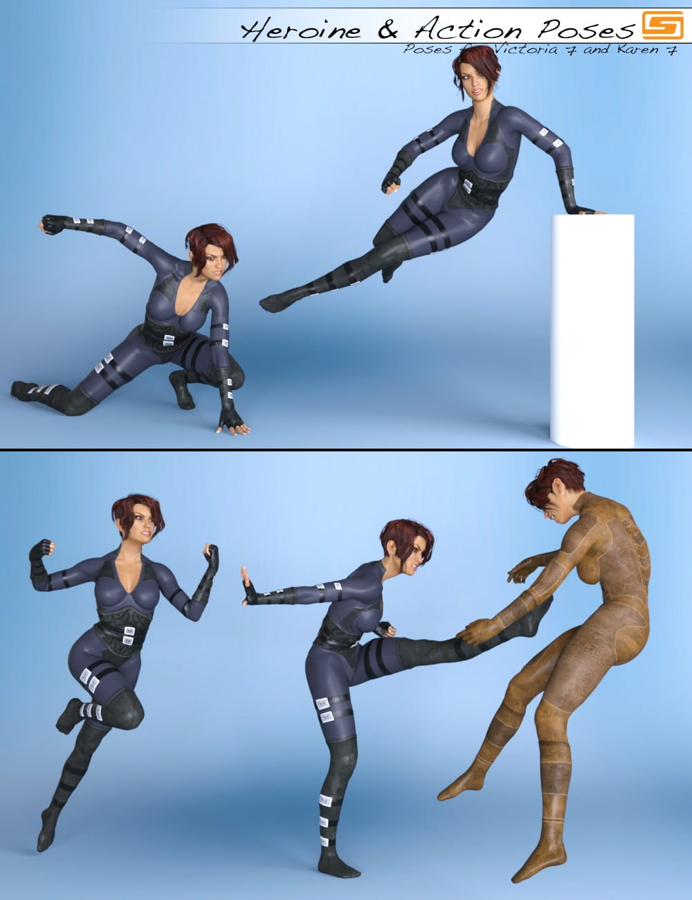 Heroine & Action Poses for Victoria 7 and Karen 7