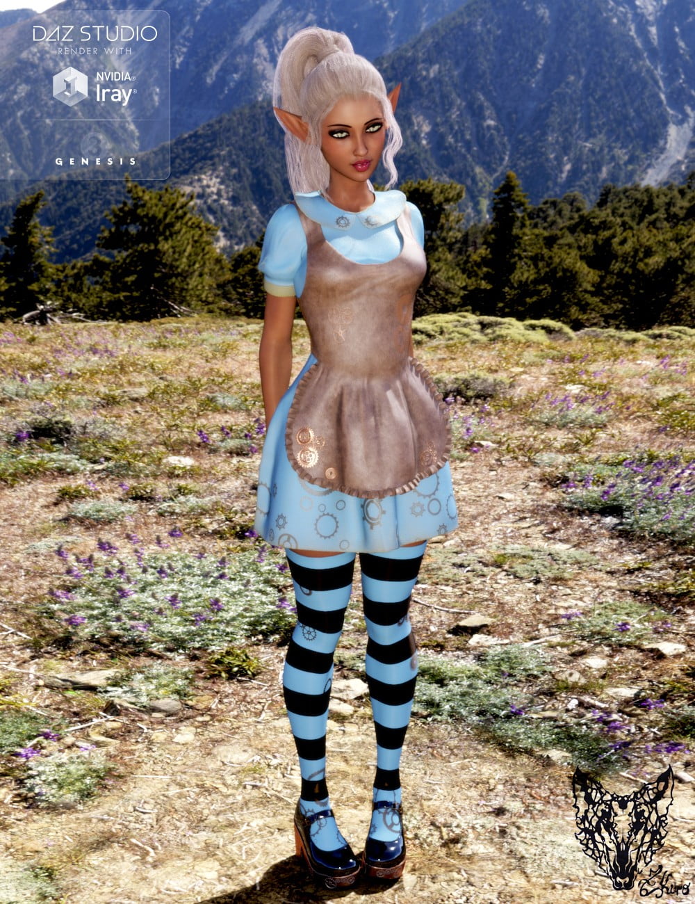 Wonderland Alice Outfit and Props for Genesis 3 Female(s)