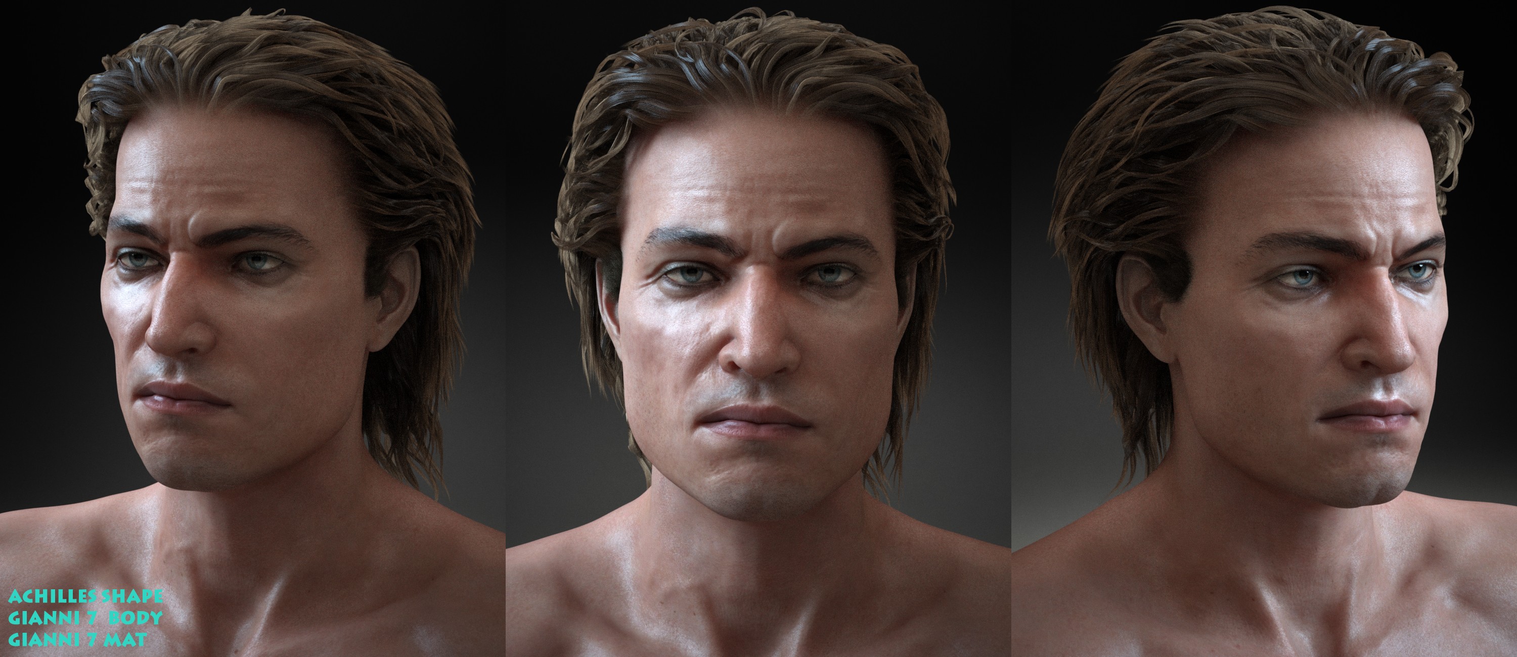 Achilles Face HD Add-On for Genesis 3 Male(s)