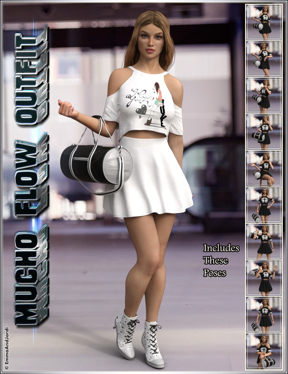 Mucho Flow Outfit and Accessories for Genesis 3 Female(s)