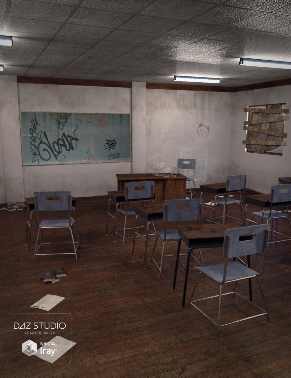 Rundown School Classroom