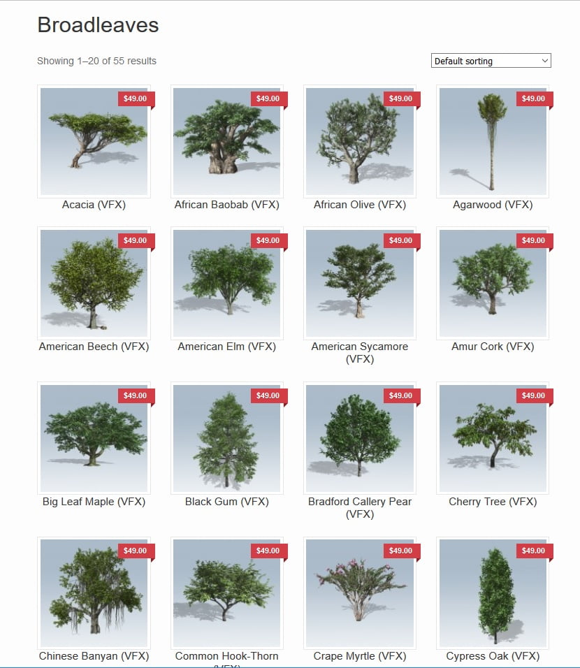 SpeedTree Cinema 3D Tree and Plant Library