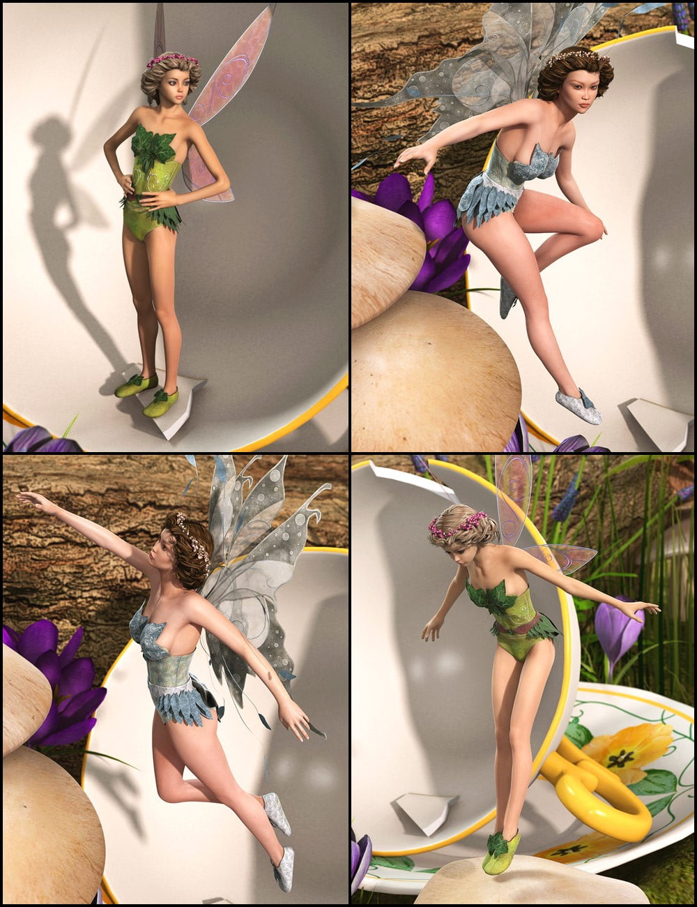 Tea Cup Fairy Poses