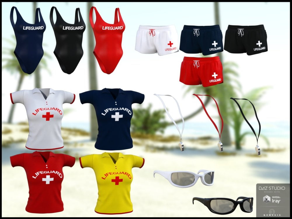 Lifeguard Uniform for Genesis 3 Female(s)