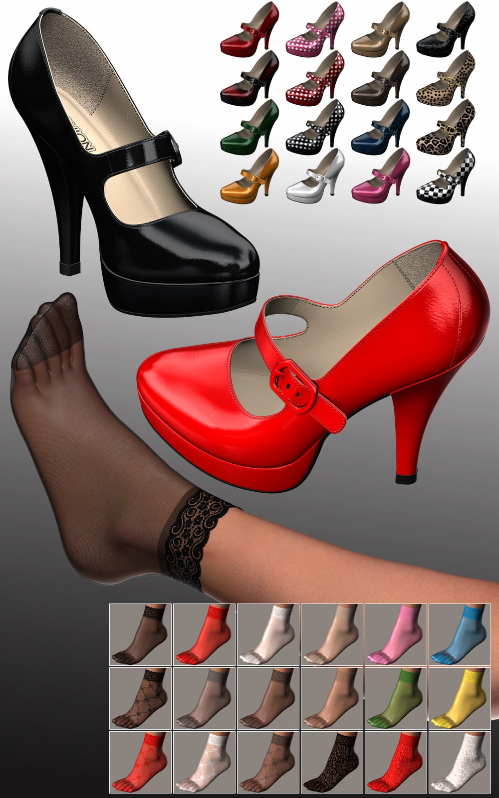 Platform Mary Jane & Socks