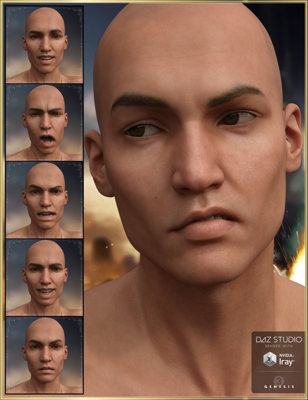 Fighter Man Mix and Match Expressions for Lucian 7 and Genesis 3 Male(s)
