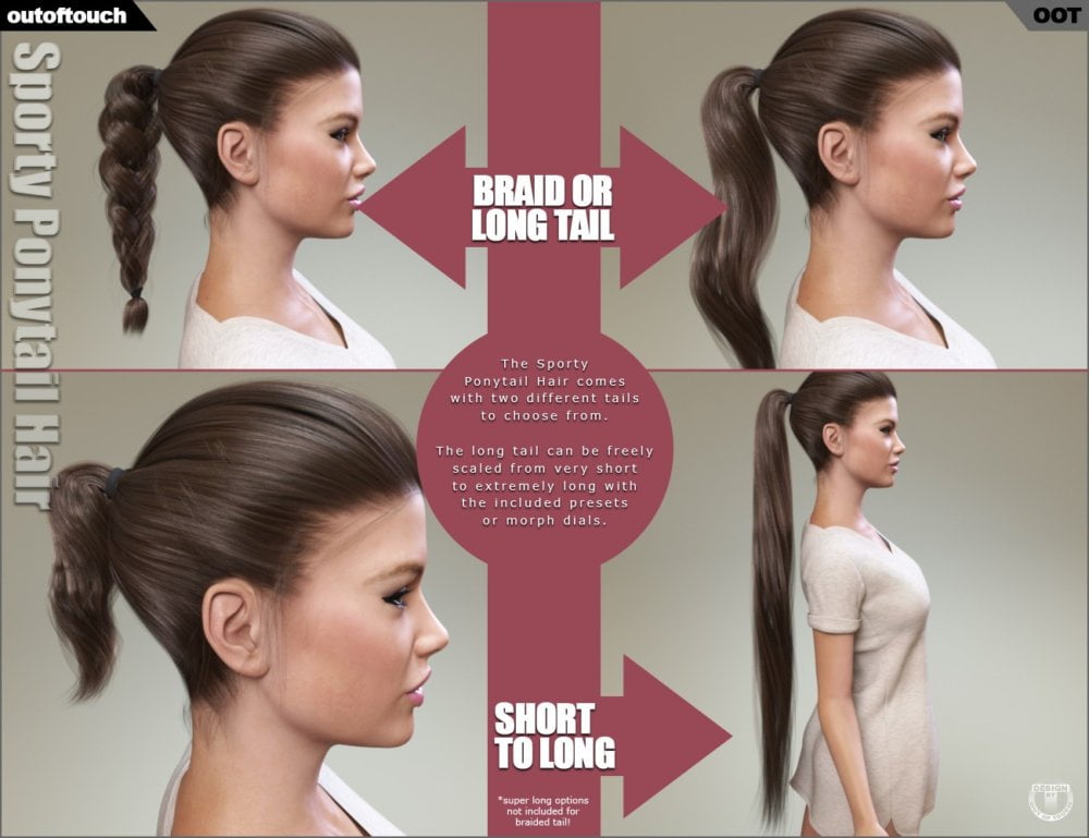 Sporty Ponytail Hair and OOT Hairblending 2.0 for Genesis 3 Female(s)
