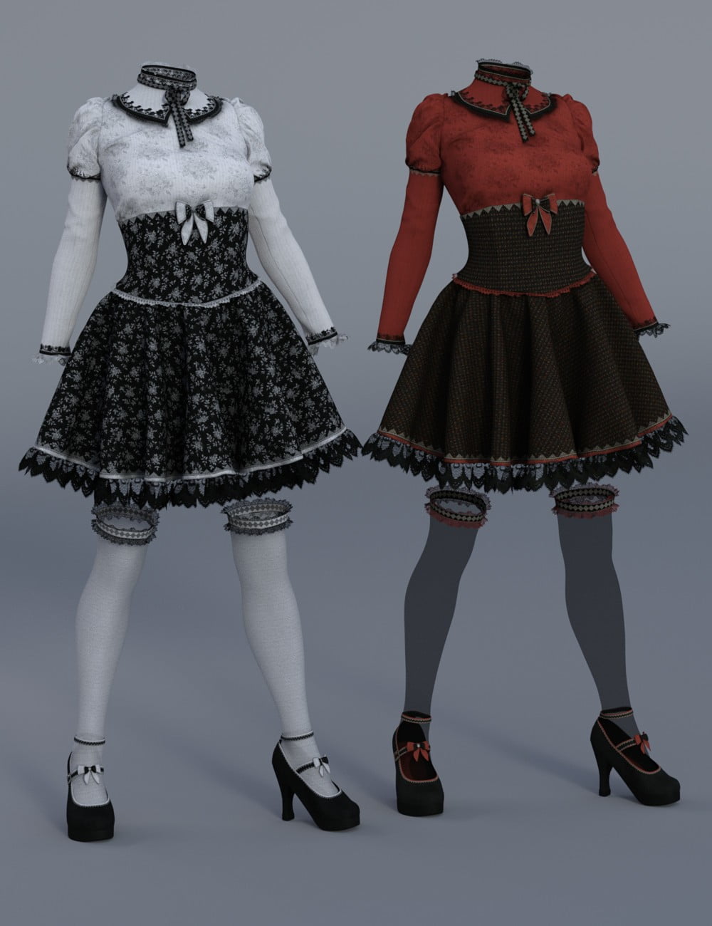 Gothic Lolita Outfit Textures
