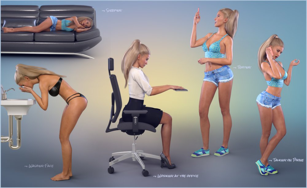 Z Every Day Activities - Poses for the Genesis 3 Females