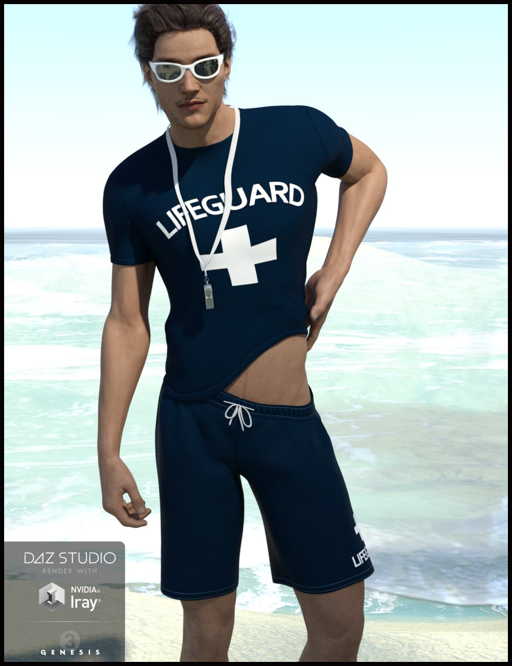 Lifeguard Uniform For Genesis 3 Males ⋆ Freebies Daz 3d