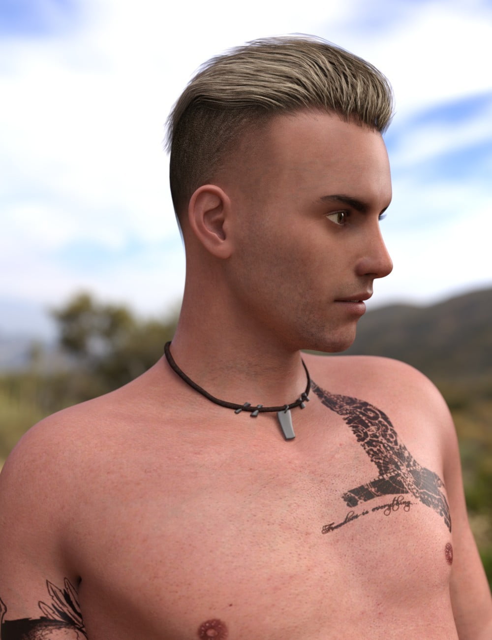 Pompadour Trend Hair for Genesis 3 Male(s)