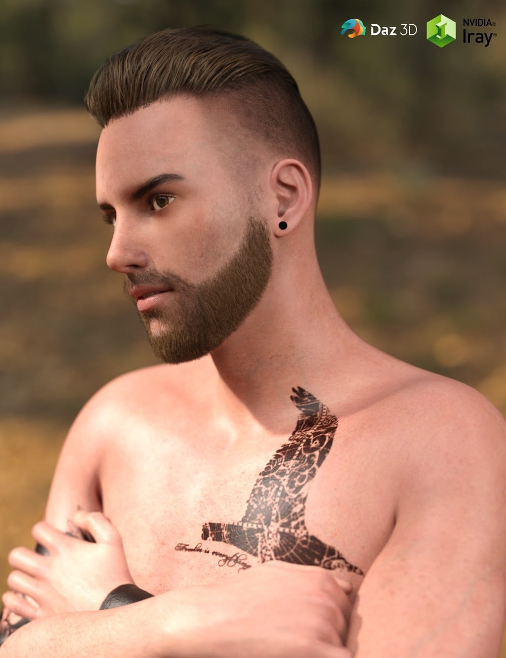 Pompadour Trend Hair for Genesis 3 Male(s)