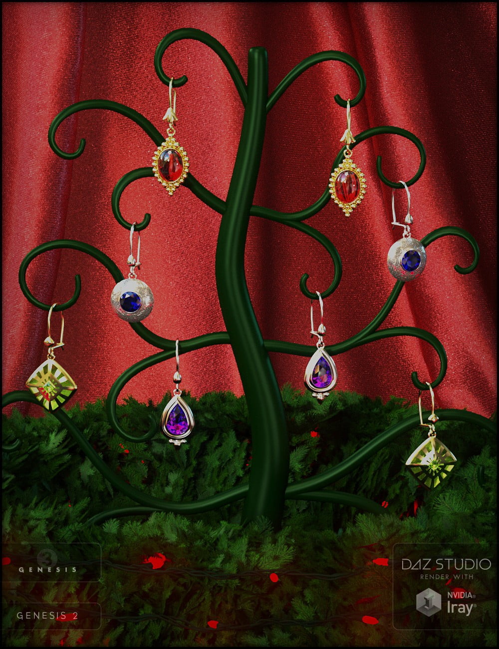 Dainty Earrings for Genesis 2 & 3 Female(s)