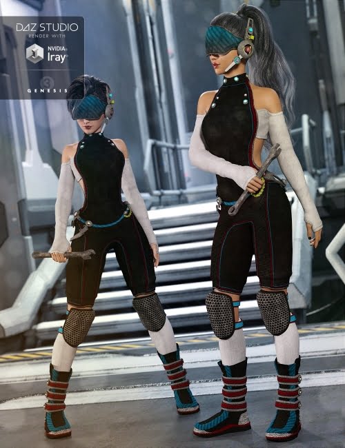 Sci-Fi Lieutenant Outfit for Genesis 3 Female(s)