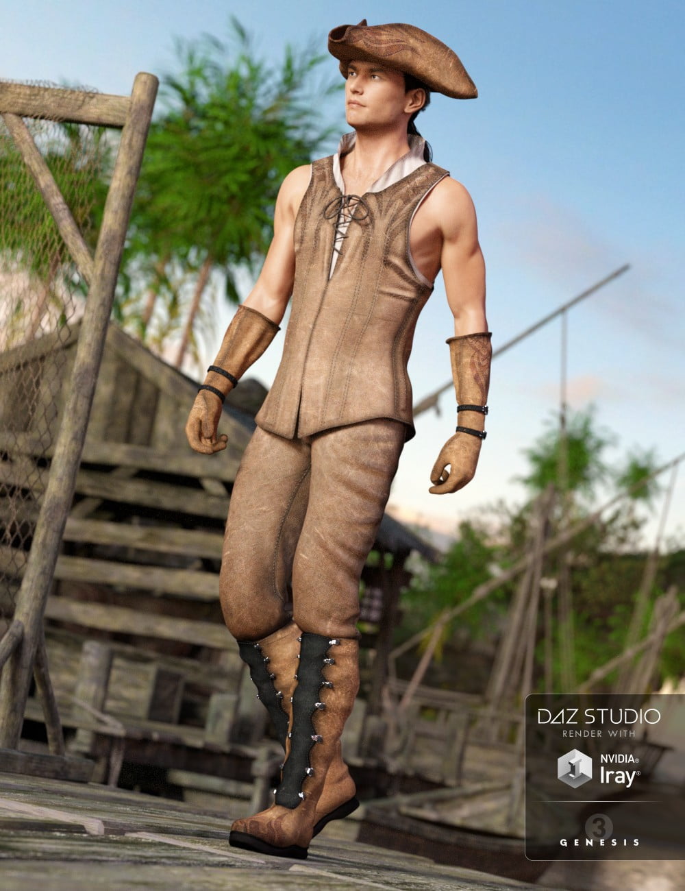 Ship Captain Outfit for Genesis 3 Male(s)