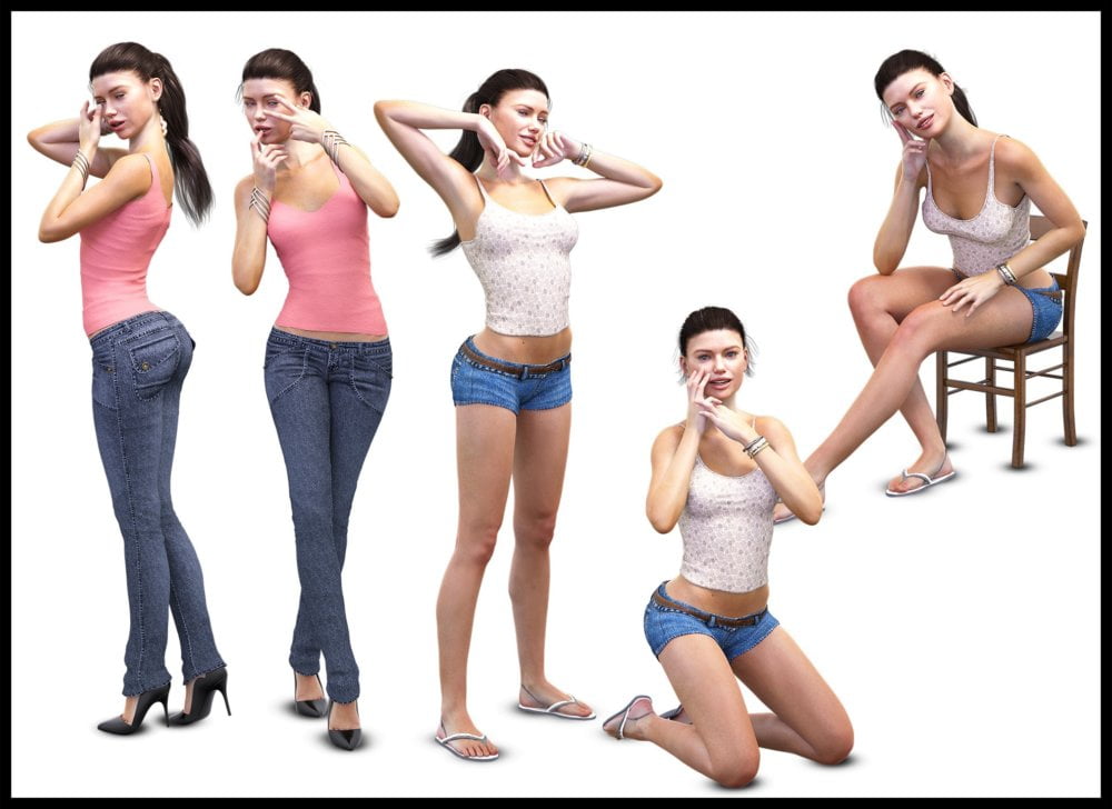 i13 Hands Touching Face Pose Collection for Genesis 3 Female